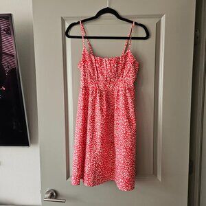 Womens Red with White Flowers Sundress Size Small